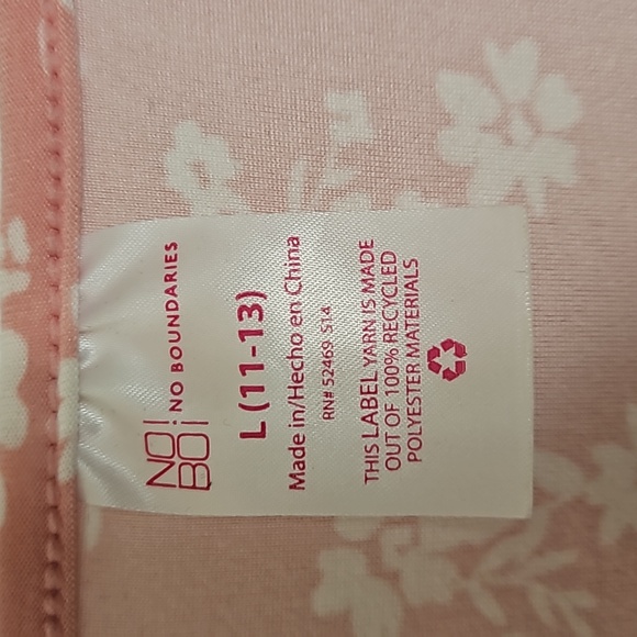 Floral dress, pink with white flowers, size L. No boundaries - Picture 3 of 5